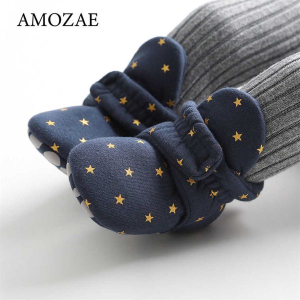 

boots newborn baby boy girl keep warm shoes star toddler first walkers winter snow cotton soft bottom anti-slip infant hoes l221011, Black;grey