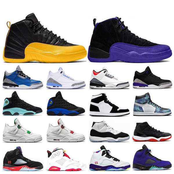 

dark dr shoes mens basketball 12s shoes 12 concord university gold 4s pine green 13s hyper royal men sport sneakers size 7-13, Black