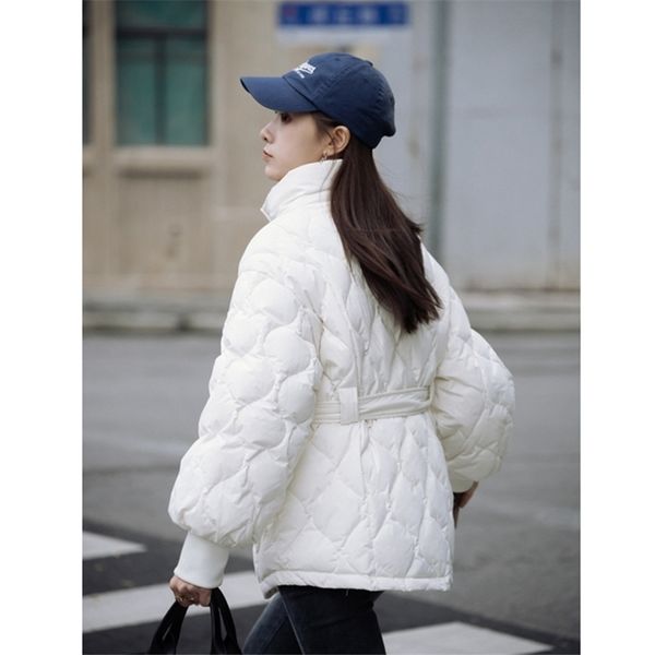 

womens down parkas fall winter womens down parka loose fashion lantern sleeve women cotton padded clothes casual rhombus coat jacket 221010, Black
