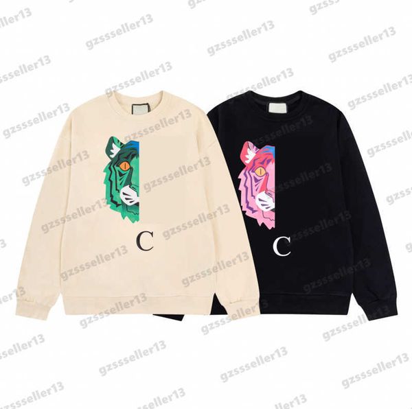 

luxury womens sweatshirt designer jumper digital classic tiger logo limited hoodies autumn cotton loose fitting sweatshirts 2 colors 0912, Black