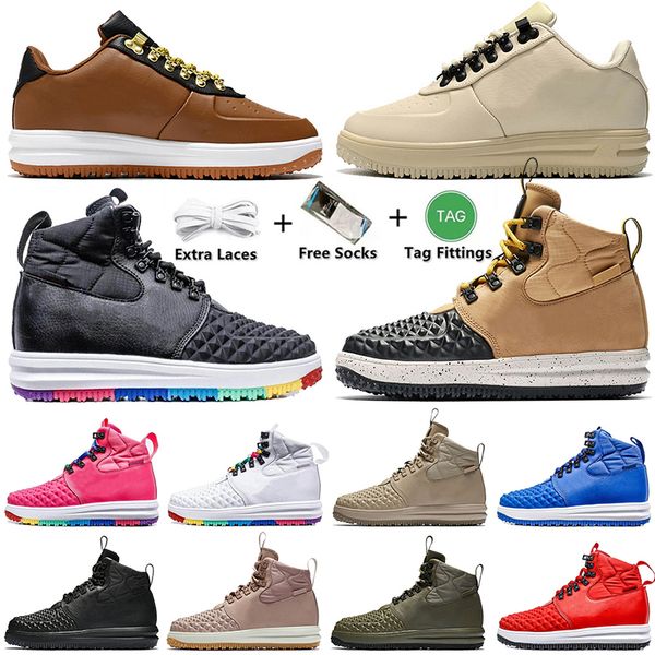 

high og brand women mens running shoes lunar 1 duckboot blue gold triple black and tan white multi particle pink medium olive burgundy train