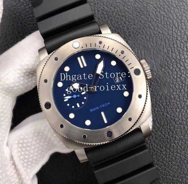 

watches for men blue dial watch men's 47mm automatic cal.p.9010 movement bmg tech titanium 692 rubber pam vsf sport firenze vs diver 30