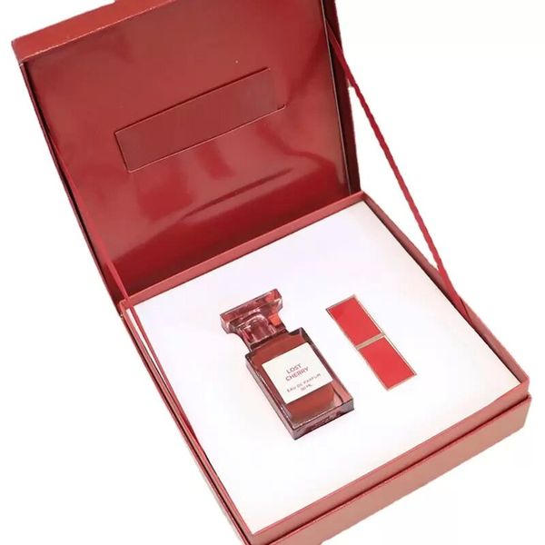 

perfume set women lipstick 01 and spray 50ml lost cherry charming fragrances exquisite package fast ship