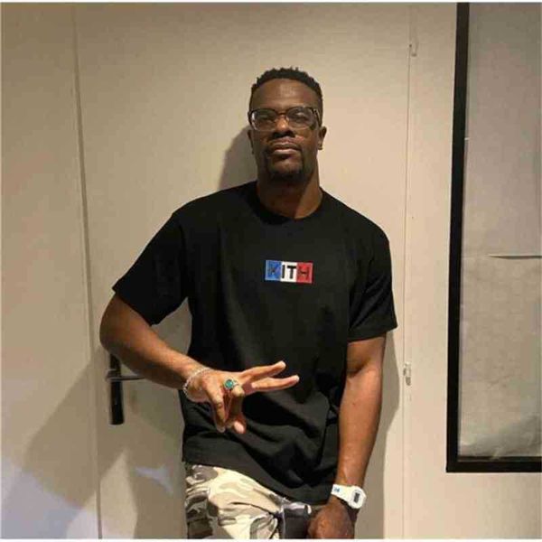 

kit box classic square embroidery red, white blue french short t-shirt for men women loose version white s, White;black