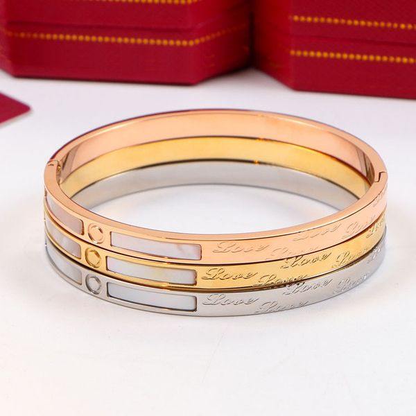 

love nail bracelet charm bangle for men women fashion stainless steel designer custom made cuff personalized creative screw bracelets silver, Black