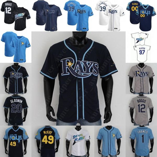 

college wear mike zunino jersey ji-man choi brandon lowe joey wendle willy adames yandy diaz kevin kiermaier austin meadows blake snell manu, Black