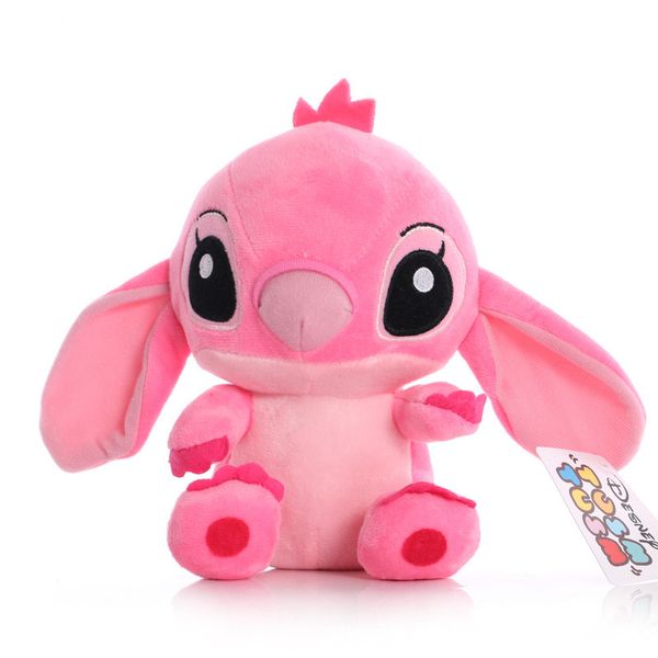 

lilo y stitch disney plush toys keychains for backpacks 14cm key pendant women in the car anime things dolls girls wholesale
