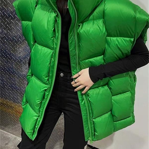 

womens vests eotvotee vest jacket warm waistcoat sleeveless women green loose white fashion stand collar sleeveless jacket vest female 22101, Black;white