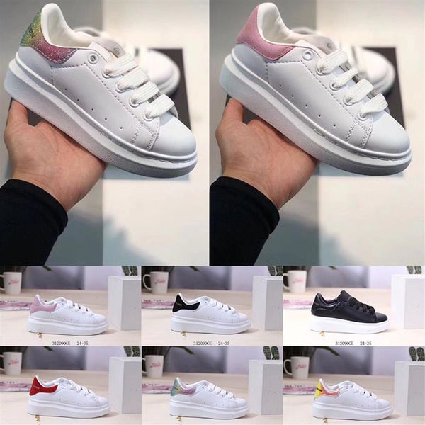 

big kid platform genuine leather for kids childrens boys girls trainers luxury fashion designer sneakers outdoor toddler skateboar217m, Black