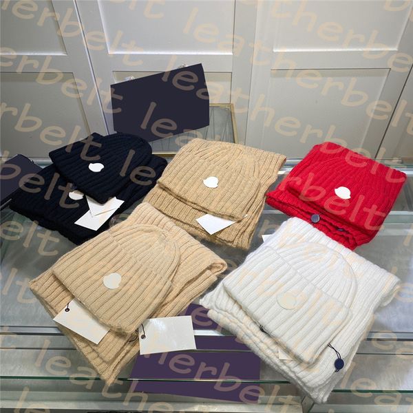

designer scarves set thick warm knitted hat fashion print cashmere scarf women men wool beanies, Blue;gray
