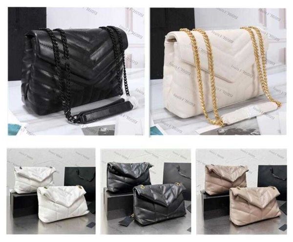 

designer loulou puffer genuine leather bag women large chain shoulder matelasse toy small medium luxury fashion black beige 9ex0