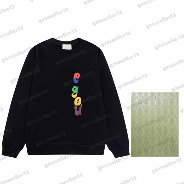 

designer womens sweatshirt color artists letter logo printing hoodies classic brand cotton loose-fitting crew neck sweatshirts 2 colors 0912, Black
