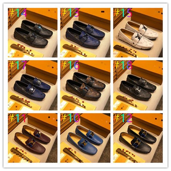 

aa 38 model designer leather shoes men's casual luxury brands men loafers slip on man driving shoes outdoor male boat shoe zapatillas h, Black