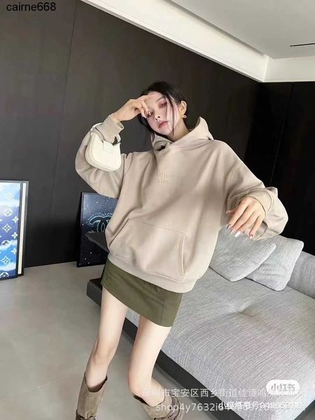 

designer women's hoodies sweatshirts letters three-dimensional embossed round alexanders neck hoodie fashionable senior casual female f, Black