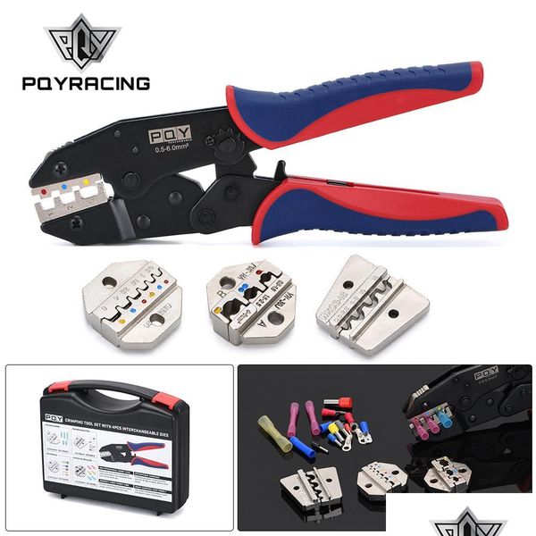 

other vehicle tools wire crim tool set ratchet terminal crimper 4 pcs interchangeable dies fit for heat shrink connectors 0.5-6.0mmÂ²/ dhqhm