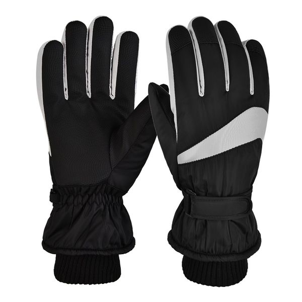 

men's and women's winter ski waterproof gloves outdoor thickened mountain riding warm five finger gloves