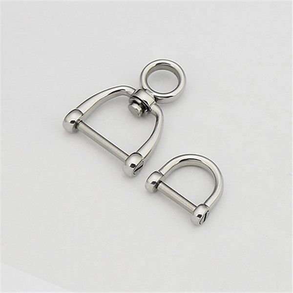 

stainless steel keychain lanyards horseshoe d type keyring components parts for key fashion accessories, Silver