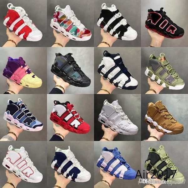 

2023 shoe more uptempos mens basketball shoes scottie pippen arrival pinstripe camo what the bulls hoops pack peace love fuchsia blast laser, Black