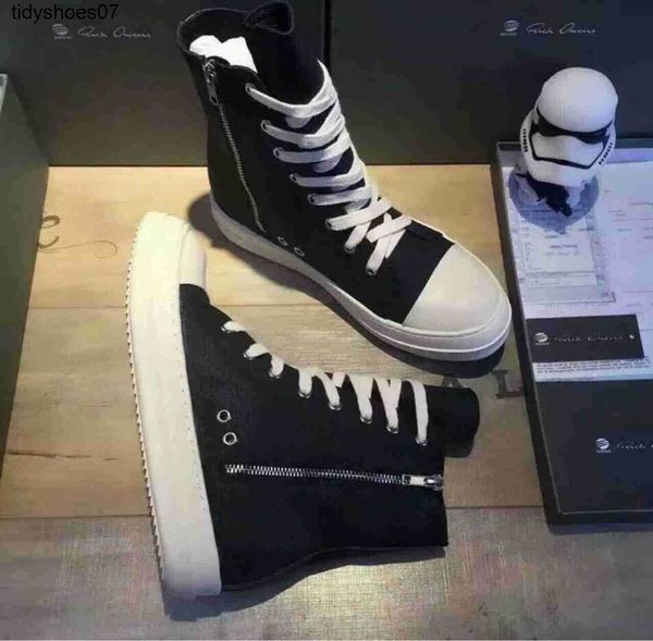 

designer rog independent of ro shoes coarse shoelaces canvas sidelines high low bread shoes owens style for men and women, Black