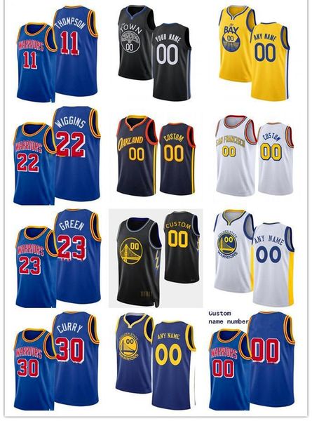 

college wear75th custom men golden state's warriors's stephen 30 curry draymond 23 green andrew 22 wiggins klay 11 thompson basket, Black
