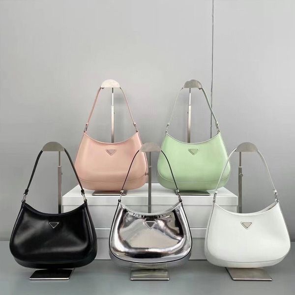 

stylish bright face triangle pattern bag new simple cleo underarm bag leather women's one shoulder portable vintage baguette handbag