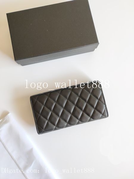 

camellia gold buckle wallets letter luxury brand design 2956 plaid cc chain clutch lambskin diamond pattern pouch women's le boy long w, Red;black