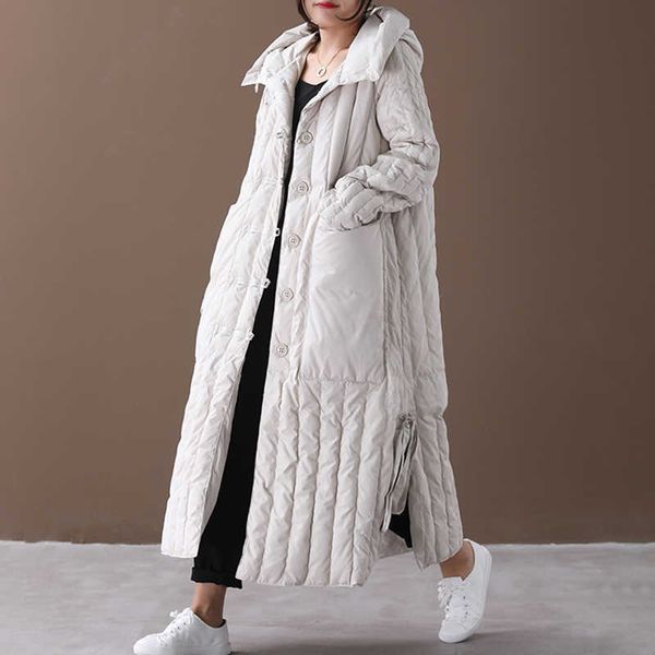 

women's down parkas winter women's coat long loose oversize plus 3xl jacket female hooded padded clothing big pocket parkas thicke, Black