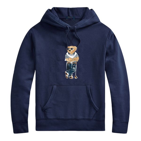 

wholesale 2044 men s hoodie new european and american autumn and winter high end casual fashion men's round neck long sleeve bear print, Black