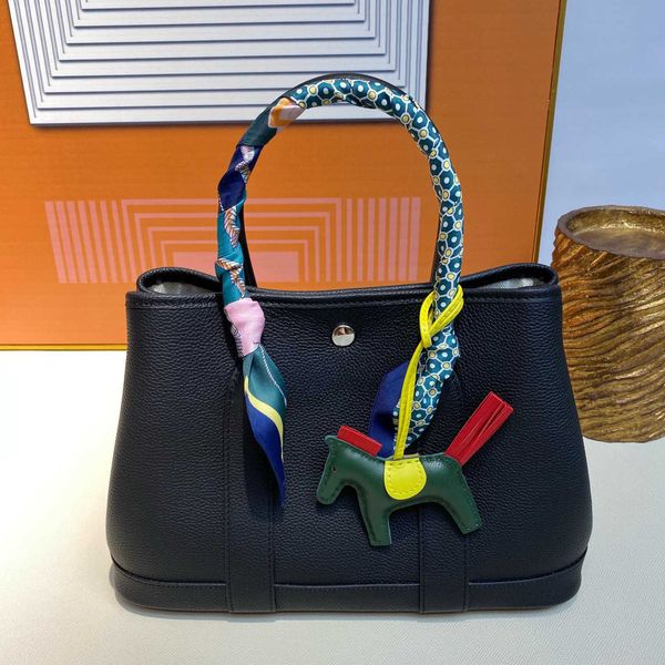 

classic garden party tote bag garden bag leather togo leather high set handmade bucket fashion women's handbag versatile simple ylw7