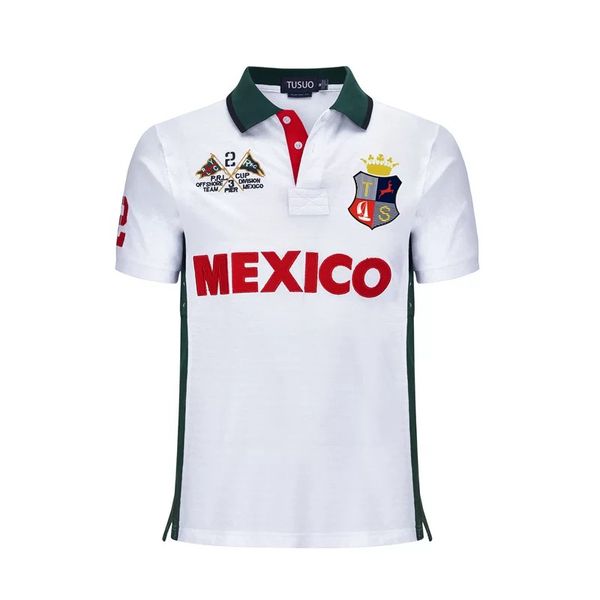 

new summer short sleeve polos shirt t-shirt left chest large horse embroidery pure cotton loose men's s-5xl aetx, White;black