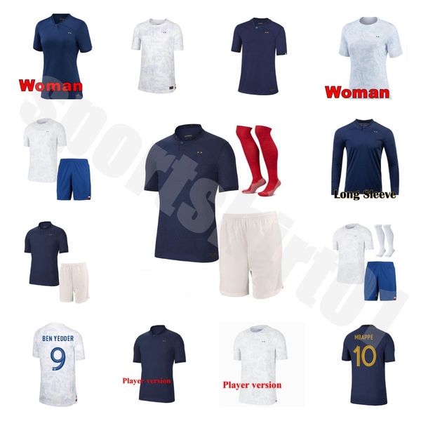 

size s-2xl 22 23 benzema french jerseys 22 23 mbappe griezmann pogba soccer jersey kante football shirts varane maillot de foot hommes enfan, Black;yellow