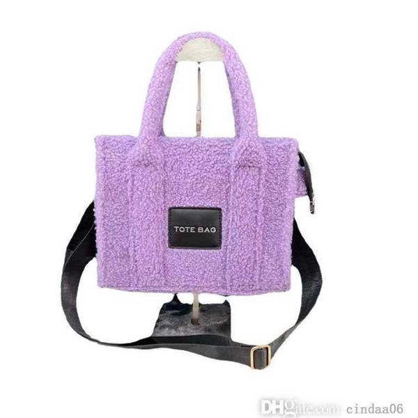 

plush tote bag women designer handbag popular versatile crossbody shoulder messager bags, Brown;gray