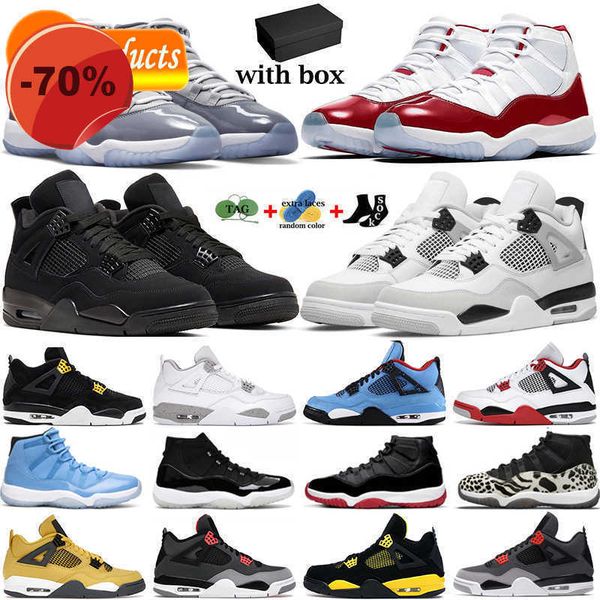 

with box jumpman 4 basketball shoes men women 11 sneakers 4s military black cat infrared cool grey 11s bred mens womens sports trainers