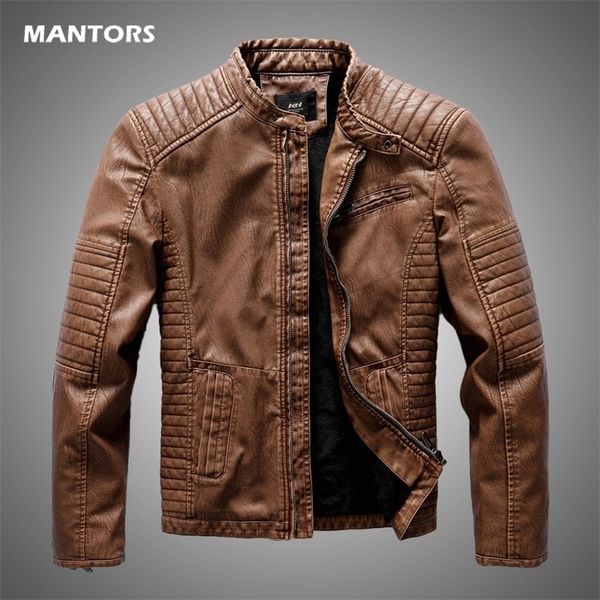 

men's leather faux winter casual motorcycle fleece jacket autumn brand biker pu coat slim overcoats s m5xl 221010, Black