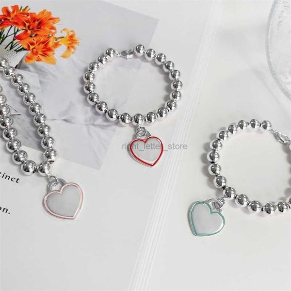 

beaded strands luxury jewelry pink love bead bracelet women boutique classic pendant holiday gift temperament with box g220921, Black