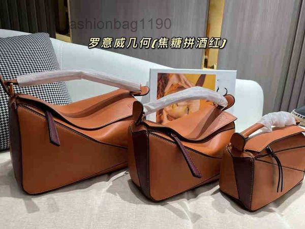 

bag 2023 fashion designer bags loews women's leather puzzle geometric splicing soft small square home minizgfb