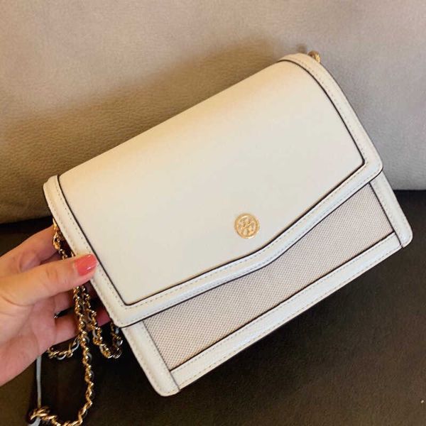 

tory ladies burchs handbag designer bags crossbody bag luxury new tb women's bag cowhide leather hand spliced canvas shoulder crossbody