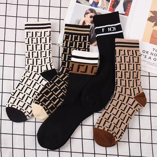 

men and women designer retro letter print brand fashion sock autumn winter wholesale, Black