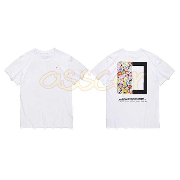 

couples high street t shirts mens fashion daisy print tees womens short sleeve size s-xl, White;black