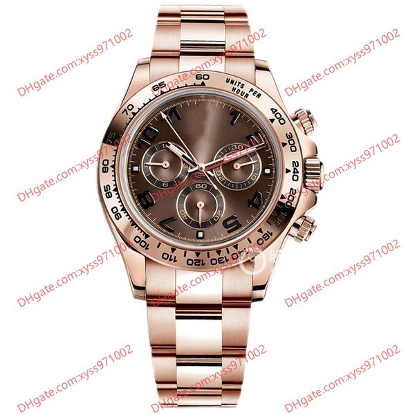 

men's watch quality manufactured by factory asia 2813 automatic mechanical watches m116505 116508 40mm chocolate dial rose gold watch w, Slivery;brown