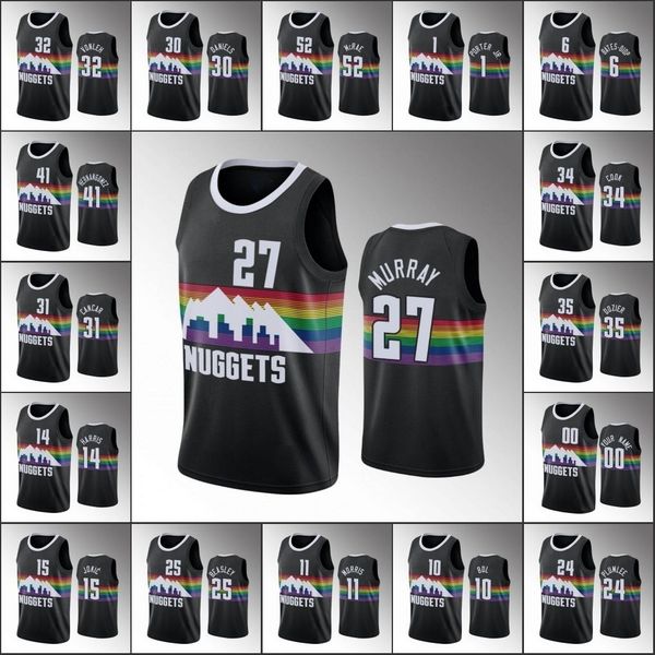 

college wearjersey men denver nuggets''nikola''jokic michael porter jr. jamal murray will barton gary harris black custo