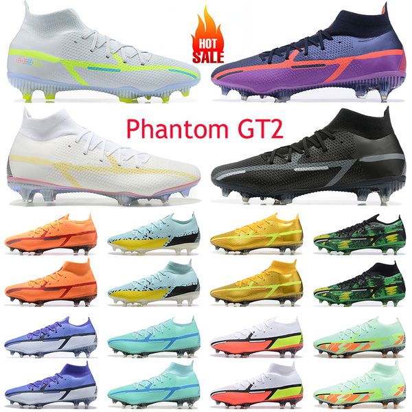 

og soccer shoes phantom gt2 elite df fg rawdacious black metallic gold vivid purple ghost green firm ground cleat men outdoor football sneak