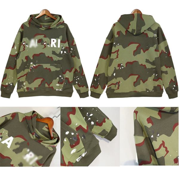

men's hoodies & sweatshirts camouflage hand-painted hoodie loose ins hip hop couple casual hoodies for men and women, Black