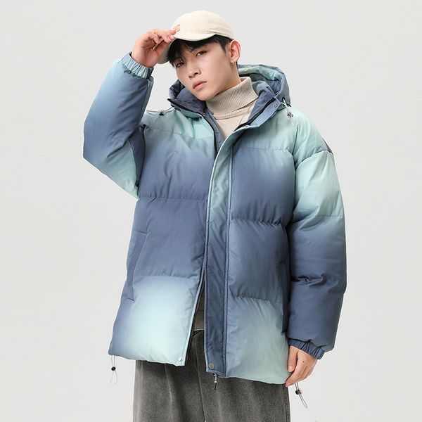 

men's down parkas winter various camouflage styles warm thicken coat streetwear retro hooded bubble puffer jacket for male 221010, Black