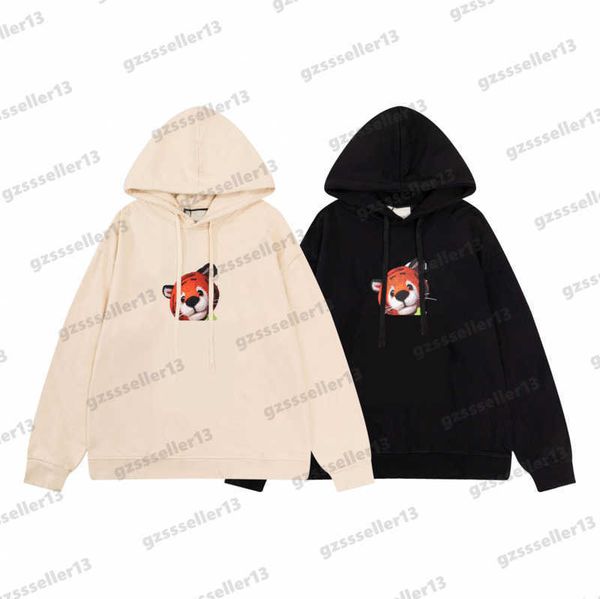 

luxury designer womens hoodie jumper classic cartoon animal letter logo print hoodies fashion cotton loose fitting hooded sweatshirts 2 colo, Black