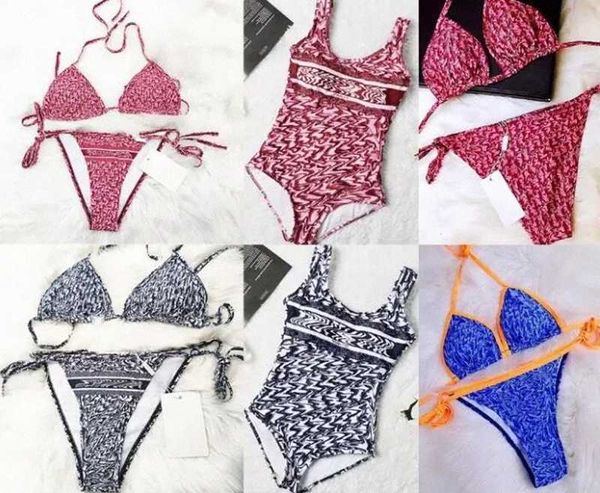 

2021 underwear womens bikini beach bikinis summer split swimsuit fashion letter printed strappy siamese split style swimwear one piece, White;black