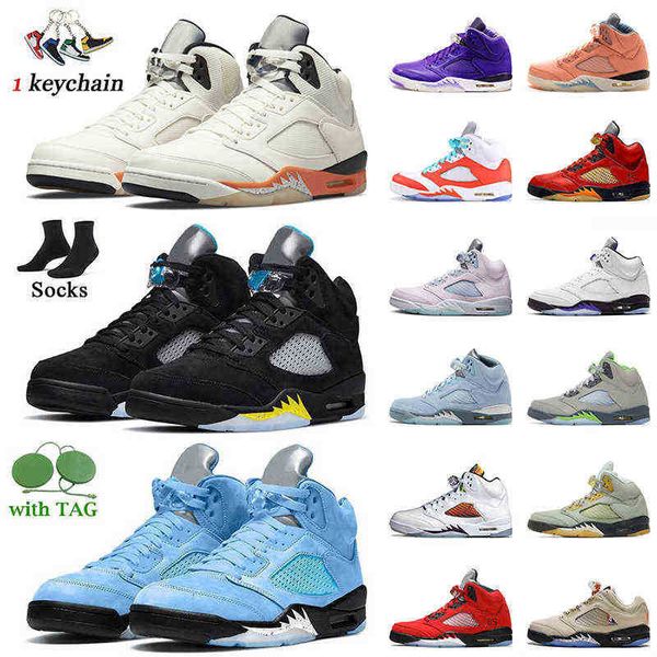 

jumpman 5 5s outdoor shoes high og women mens aqua unc university blue shattered backboard sail bluebird hare designer sneake air jordon jor, Black