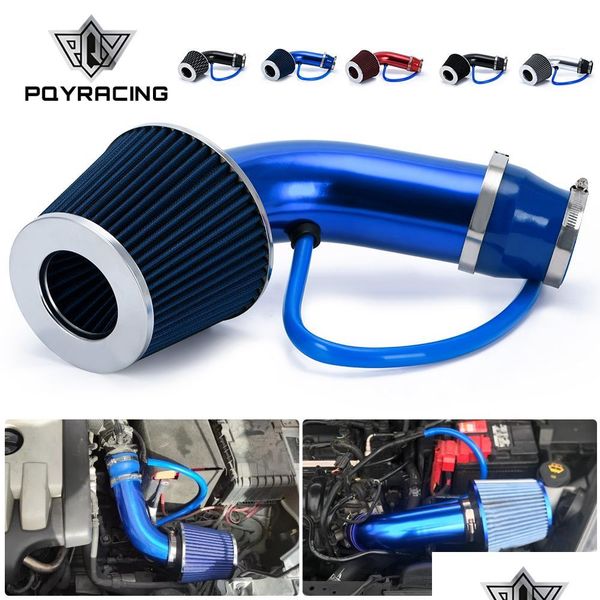 

intake pipe pqy - 3" 76mm air filter cold intake pipe turbo induction pipes tube kit with filters cone pqy-ait28andimk14 drop deliv dh4