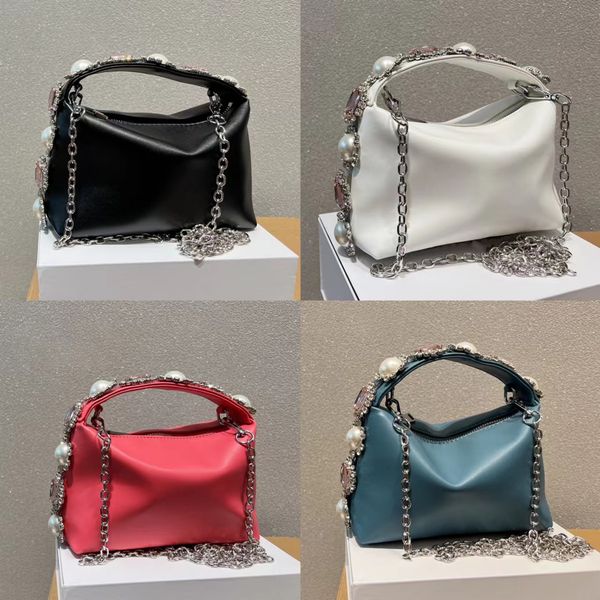 

new designer bag luxury women shoulder bags handbag designer crossbody wallet female purses 2022 uality solid color dinnerbag rhinestone dec