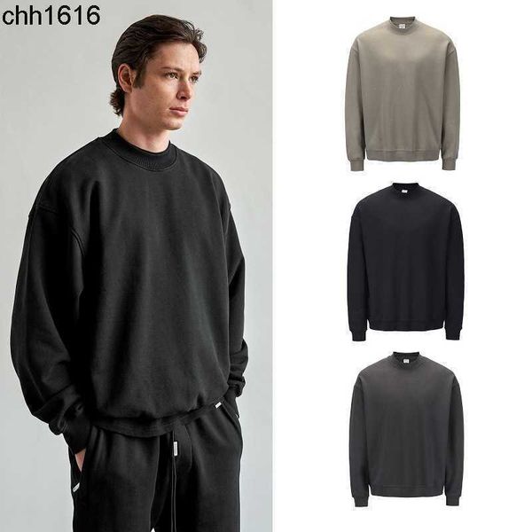 

kanyess west the same dark basic round neck plush sweater male, Black